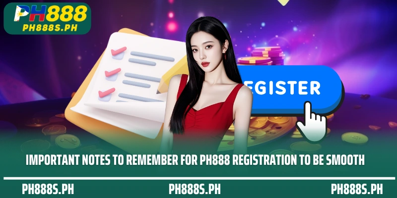 Important notes to remember for PH888 Registration to be smooth