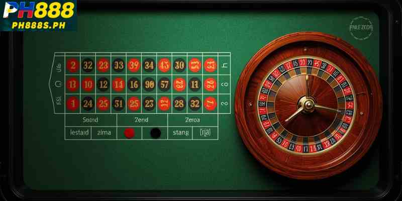 European roulette online table layout with single zero wheel